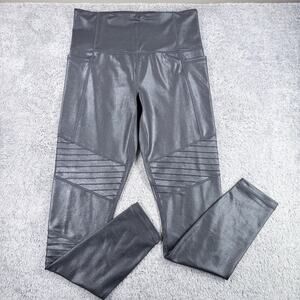 Athleta Women's Inclination Shimmer Moto Tight Black Size S High Rise Leggings